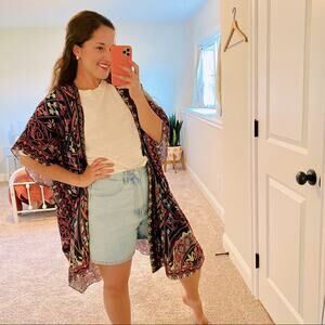 Hemant & Nandita Black Multicolored Floral Kimono 1X